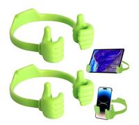 Leogony 2PCS Thumbs Up Lazy Phone Stand, Portable Fun Hands Phone Holder for Kids, Adjustable Thumb Up Tablet Phone Stand UK (Green)