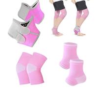 Leogony 3 Pairs Kids Ankle Support Set, Ankle Brace & Knee Support for Girl Running Fitness Football Arthritis Pain Relief