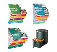 Leogony 3PCS Air Fryer Cheat Sheet Magnets Cooking Guide Booklet Uk, Keto Food Guide Cooking Times Book, Autoclave Magnets Recipe Chart