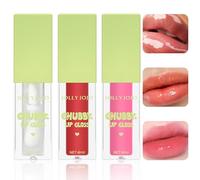 Leogony 3PCS Fat Oil Lip Gloss, Long Lasting Moisturizing Fat Oil Lip Gloss, Glitter Plumping Fat Lip Oil Set