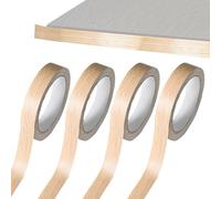 Leogony 4 Pcs Laminate Edging Strip, 18mm x 10m Self Adhesive Wood Veneer Banding for Kitchen Cabinet Worktop Furniture Restoration (Oak）