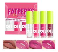 Leogony 4PCS Lip Oil Set, Non-Sticky Fat Oil Lip, Moisturizing Lip Oils Long Lasting for Girls and Women