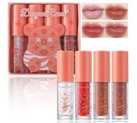 Leogony 4PCS Lipgloss Set, Lip Gloss Sets, Women Cute Lip Oil, Hydrating Non- Sticky