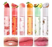 Leogony 6pcs Clear Lip Gloss gift Sets for Teenage Girls, Fruit Flavored Lipgloss Set, Moisturizing Lip Oil Roll On and Keep Plumper