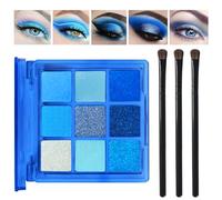 Leogony Blue Eyeshadow Palette, Matte Eye Shadows Pallets Women, Glitter Eye Shadow Palettes for Makeup