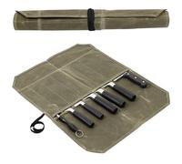 Leogony Knife Roll Bag for Chefs, 7 Slots Waxed Canvas Knife Bags