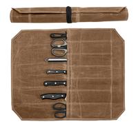 Leogony Knife Roll Bag for Chefs, 7 Slots Waxed Canvas Knife Bags