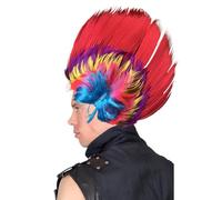 Leogony Punk Mohican Wig, Multi-Coloured 80s Rocker Funny Wigs for Fancy Dress Party Accessories