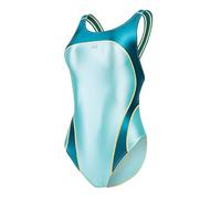 LEOHEX Arc Shiny One Piece Swimsuit Wetlook Jerseys Smooth Racer Back Swimwear(Green,XXL)