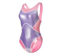 LEOHEX Super Shiny Racing Swimsuit High Elasticity Bodycon Sexy Bodysuit Wet Look, Purple, XXL
