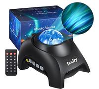 Leoity Star Projector for Bedroom, Aurora Projector with Remote Control; 3-in-1 Nothern Light Projector with Bluetooth Speaker, Built-in White Noise and Timer for Both Kids and Adults - Black