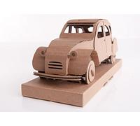 Leolandia Tin Snail Creative Cardboard Car Model, Pre-Assembled, Natural