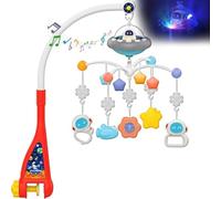 LEOM Baby Musical Bed Cot Mobile Crib Toys with Projection and Light, Timing Function, Unisex Baby Cot Mobile with Music Box and Rattles, Gift for Newborn Babies Boys Girls