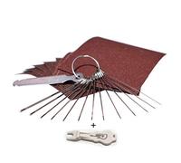 Leomanor Guitar Bridge Saddle Nut Files Set, Professional Guitar Ukelulu Sand Paper and Stainless Steel Files With Circular Cross Section and 13 Different Size -