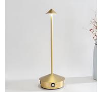 Leomix Cordless Table Lamps Rechargeable, Battery Operated LED Desk Lamp Outdoor Waterproof Portable Touch Dimmable Table Night Light for Patio Restaurant Dining Home,Gold