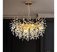 Leomix Modern Tree Branch Crystal Chandelier Luxury Gold Crystal Pendant Lighting Contemporary Hanging Light Fixture Chandeliers for Dining Room Kitchen Bedroom Living Room,D60cm