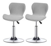 Leomix Set of 1/2/4/6 Curved Bar/Kitchen Swivel Stools Slipcovers, Stretch Bar Stool Cover Counter Stool Pub Chair Slipcover, for Short Dining Chair Back Chair Barstools Chair,L,2pack