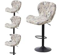Leomix Stretch Printed Bar Stool Cover Set of 1/2/4/6, Adjustable Swivel Bar Stools Slipcover, Barstool Protector Covers for Dining Room Kitchen,W,4pack