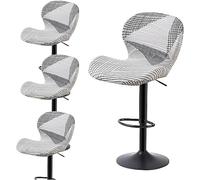 Leomix Stretch Printed Bar Stool Cover Set of 1/2/4/6, Adjustable Swivel Bar Stools Slipcover, Barstool Protector Covers for Dining Room Kitchen,O,4pack