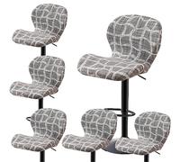 Leomix Stretch Printed Bar Stool Cover Set of 1/2/4/6, Adjustable Swivel Bar Stools Slipcover, Barstool Protector Covers for Dining Room Kitchen,M,6pack