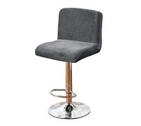 Leomix Velvet Bar Stool Cover with Back, Square Swivel Barstool Chair Seat Cushion Slipcover, Suitable for Counter Height Mid Low Back Chair Protector,B,2pack