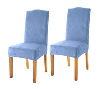 Leomix Velvet Chair Covers, for Dining Room Set of 1/2/4/6, Soft Plush Stretch Dining Chair Slipcover, Kitchen Chair Covers, Washable Removable Dining Room Chair Covers,G,2pack