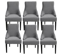 Leomix Velvet Wingback Side Chair Slipcover, Removable Chair Slipcover Elastic Dining Chairs Covers, for Kitchen Hotel, Banquet, Ceremony,H,6pack