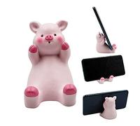 LEOMOSTE Cute Lovely Pink Pig Cell Phone Stand Holder Desktop Tablet Office Decor Home Ornament, Compatible with 4-8inch Smartphone