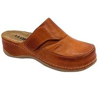 LEON 2019 Leather Slip-on Womens Ladies Mule Clogs Slippers Shoes, Brown, EU 38, UK 5