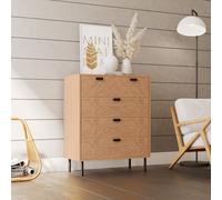 Seconique Leon 3+2 Drawer Chest Medium Oak Effect Metal Legs