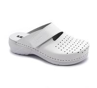 LEON 3500 Slip-on Womens Ladies Mule Clogs Slippers Shoes, White, EU 41, UK 7.5