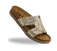 Leon 7030 Women's Orthopaedic Leather Shoes, Ultra Comfortable, Non-Slip & Lightweight, Mules, gold, 4 UK