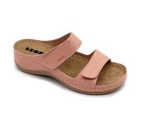 LEON 907 Leather Slip-on Womens Ladies Sandal Clogs Mules Slides Slippers Shoes, Rose, EU 41, UK 7.5