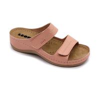 LEON 907 Leather Slip-on Womens Sandal Clogs Mules Slides Slippers, Rose, New