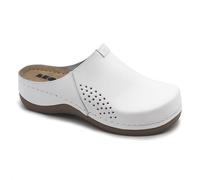 LEON 930 Slip-on Womens Ladies Mule Clogs Slippers Shoes, White, EU 37, UK 4