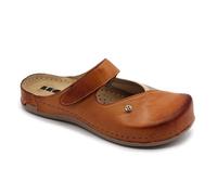 LEON 953 Leather Slip-on Womens Ladies Mule Clogs Slippers Shoes, Brown, EU 41, UK 7.5