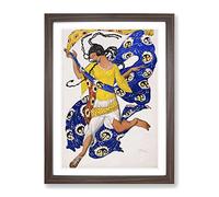 Leon Bakst The Butterfly Classic Painting Framed Print | A4 Walnut Framed Wall Art | Ready to Hang | Classic Animal Picture | Living Room Bedroom Lounge Office