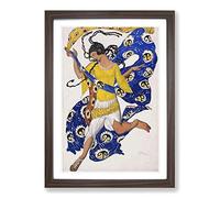 Leon Bakst The Butterfly Framed Print | A2 Walnut Framed Wall Art | Ready to Hang | Modern Animal Picture | Living Room Bedroom Lounge Office