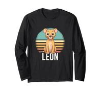 LEÓN - Cute Boy Name with Cute Lion Long Sleeve T-Shirt