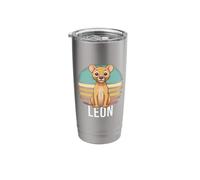 Leon - Cute Boy Name with Cute Lion Stainless Steel Insulated Tumbler