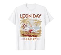 Leon Day June 25 Santa Beach 6 Months to Christmas T-Shirt