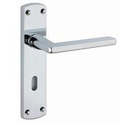 Leon Door Handle Lever On Backplate -Lock Set - Polished Chrome