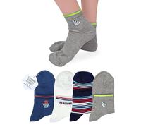 LEON D'ORO Children's Cotton Socks Scotland Yarn 4 Pairs Lightweight and Breathable Made in Italy, ASS2, 29-34
