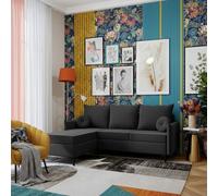 Leon L Living Room Corner Sofa Bed With Dl Mechanism Storage Box Mdf Frame Bonell Springs 213X168X101Cm Dark Grey Left