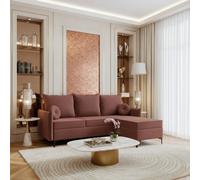 Leon L Living Room Corner Sofa Bed With Dl Mechanism Storage Box Mdf Frame Bonell Springs 213X168X101Cm Dusty Pink Right