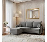 Leon L Living Room Corner Sofa Bed With Dl Mechanism Storage Box Mdf Frame Bonell Springs 213X168X101Cm Light Grey Left