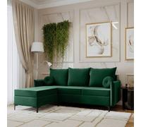 Leon L Living Room Corner Sofa Bed With Dl Mechanism Storage Box Mdf Frame Bonell Springs 213X168X101Cm Green Left