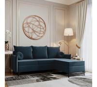 Leon L Living Room Corner Sofa Bed With Dl Mechanism Storage Box Mdf Frame Bonell Springs 213X168X101Cm Blue Right
