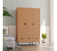 Leon Medium Oak Herringbone Bedroom Living Room Furniture Range Wardrobe Storage