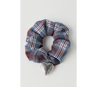 Leon Pony Locket Scrunchie at Free People in Blue Plaid - female